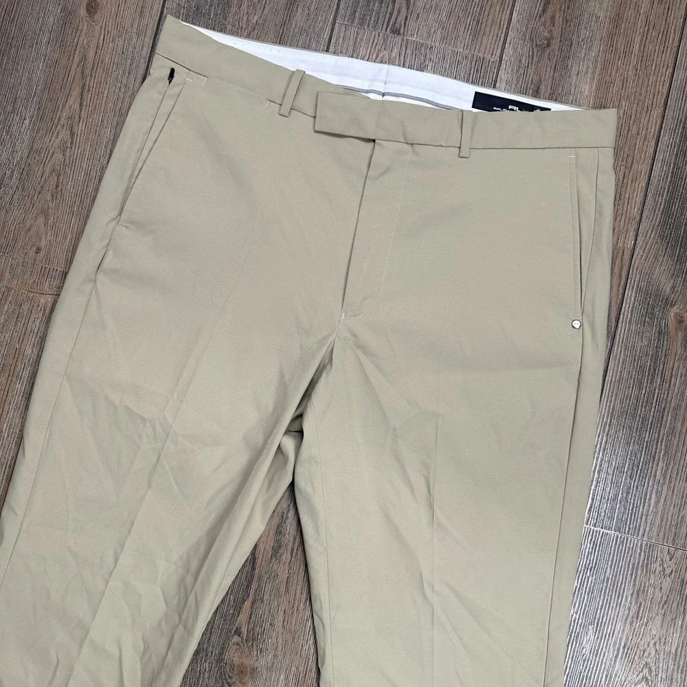 RLX Ralph Lauren Mens Tailored Fit Golf Pants Tan Khaki Performance 35x30